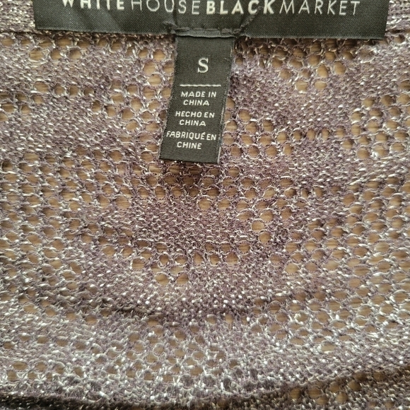 WHBM Sheer Silver Metallic Mesh Top Size Small - Picture 6 of 6